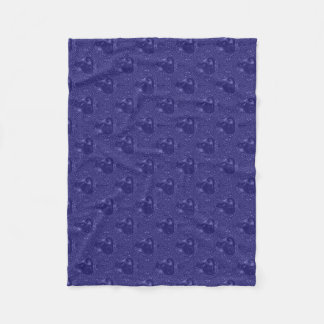Mystic Black Cat in Cool Purple Fleece Blanket