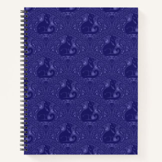Mystic Black Cat in Cool Purple Notebook