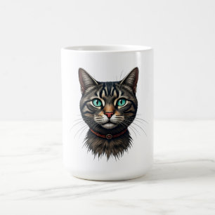 Mystic Black Cat Portrait Art Coffee Mug