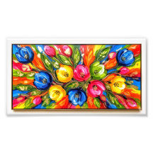 "Mystic Bloom Burst – Vibrant Abstract Floral Art"
