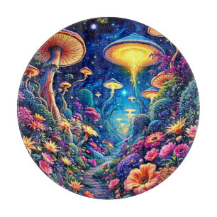 Mystic Bloom Forest Under Stars Cutting Board