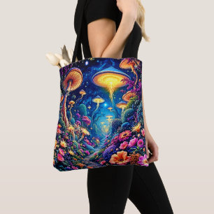 Mystic Bloom Forest Under Stars Tote Bag