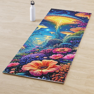 Mystic Bloom Forest Under Stars Yoga Mat