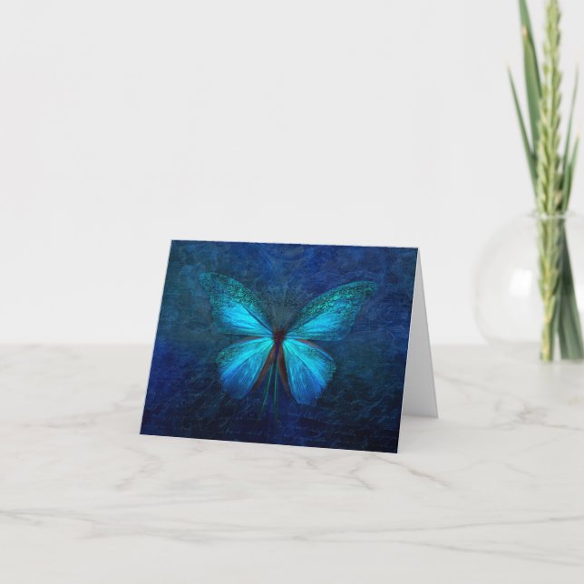 Mystic Blue Butterfly Card (Front)