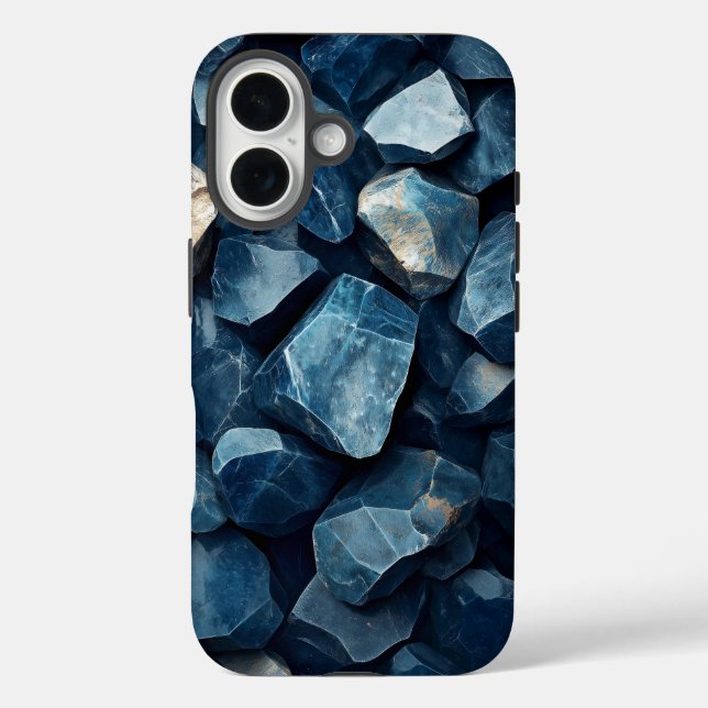  Mystic  Blue Crystals Print Phone Case for iPhone (Back)