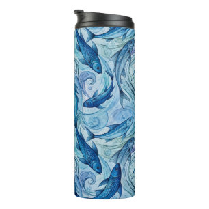 Mystic Blue Fish Flowing Harmony Thermal Tumbler