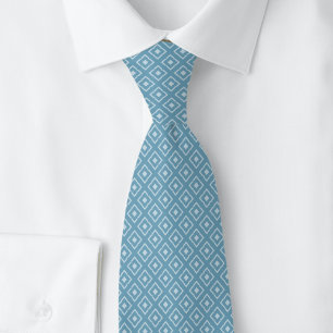 Mystic Blue Notched Diamond Tie