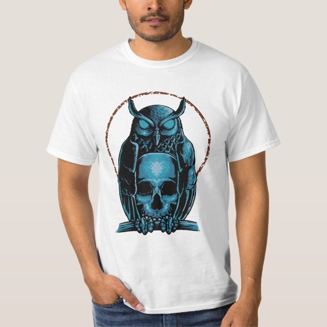 Mystic Blue Owl Skull Orb Tee (Front)