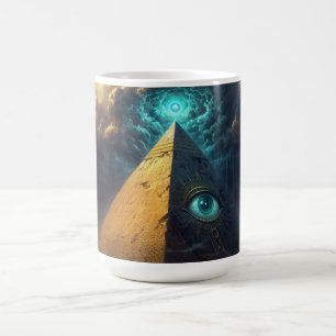 Mystic Blue Pyramid Art Coffee Mug