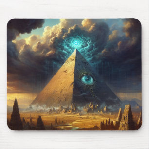Mystic Blue Pyramid Art Mouse Pad