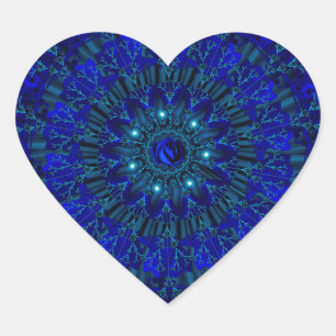 Mystic Blue Rose.jpg Heart Sticker