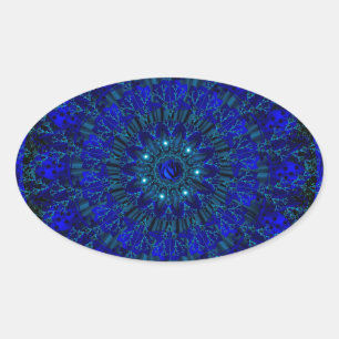 Mystic Blue Rose.jpg Oval Sticker
