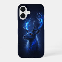 Mystic Blue Stag iPhone 16 Case – Fantasy Deer Art
