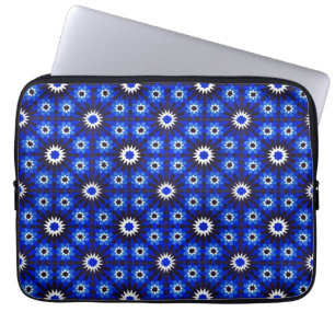 Mystic Blue Zellige Geometry Laptop Sleeve