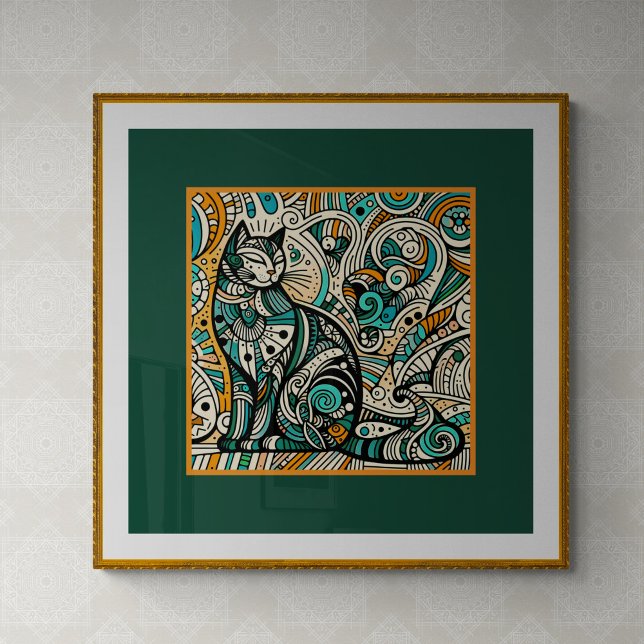 Mystic Boho Cat Art Print (Creator Uploaded)