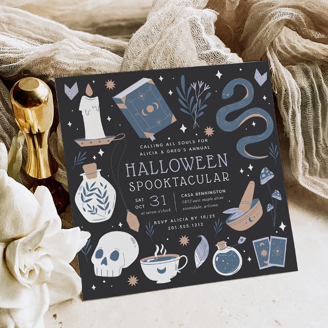 Mystic Boho Crystal Halloween Party Invitation (Creator Uploaded)