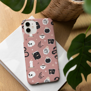 Mystic Boho Crystal Skull Snake Pattern iPhone 16 Case