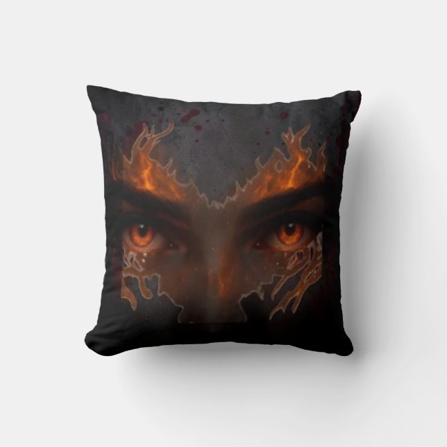 Mystic Burning Eye Dark Fantasy Aesthetic Throw Pi Cushion (Front)
