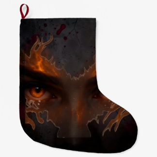 Mystic Burning Eye Dark Fantasy Gothic Christmas S Large Christmas Stocking