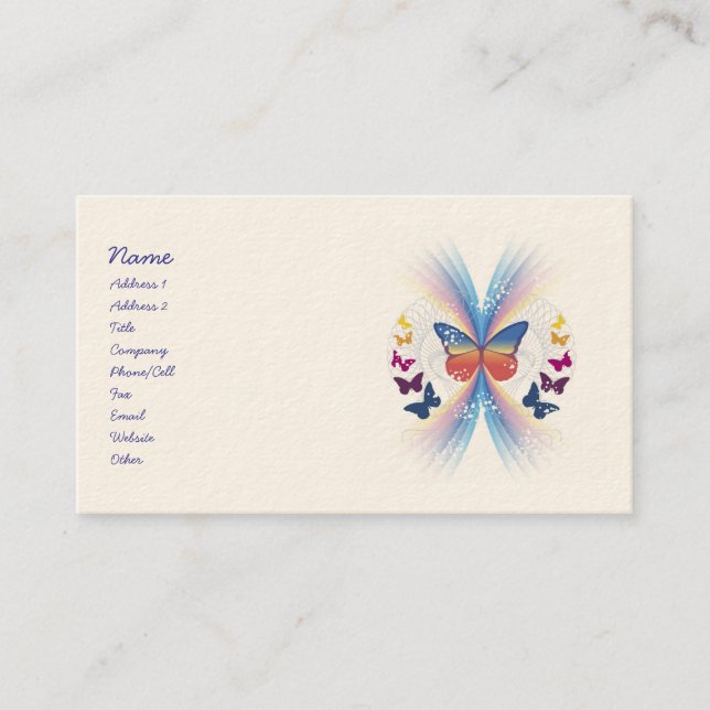 Mystic Butterfly Business Cards (Front)