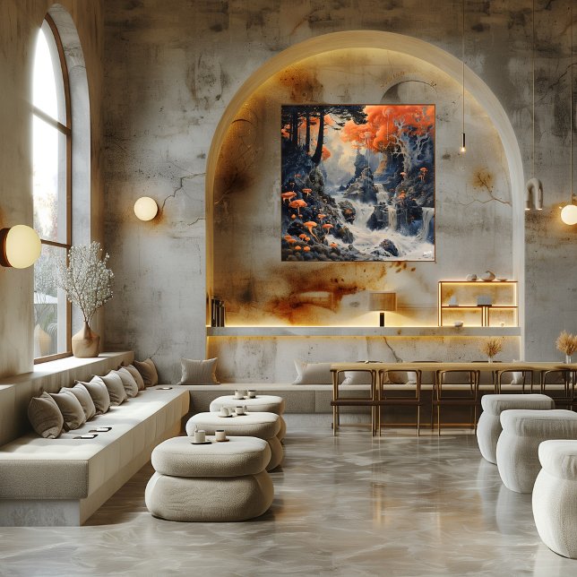 Mystic Cascade in Surreal Forest Poster (Creator Uploaded)