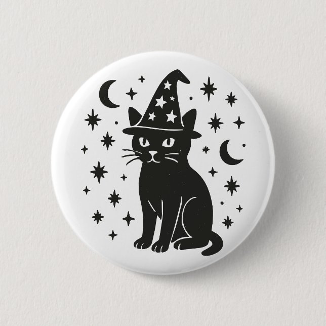 Mystic Cat 6 Cm Round Badge (Front)
