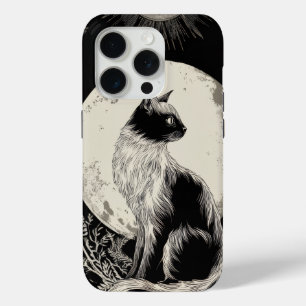 Mystic Cat Art – Moonlit Watcher iPhone 15 Pro Case
