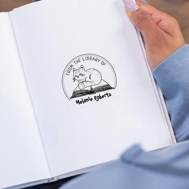 Mystic Cat From the Library Of, Book Rubber Stamp (Creator Uploaded)