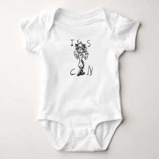 Mystic Cat Girl Black & White Baby Bodysuit