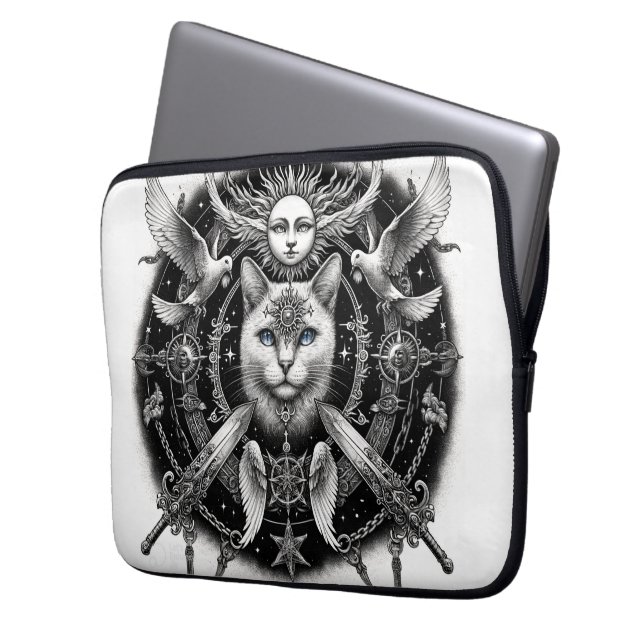 "Mystic Cat" Laptop Sleeve (Front Left)