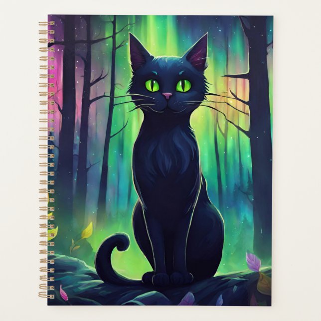 Mystic Cat of the Northern Lights Planner (Front)