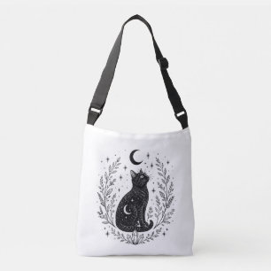 Mystic Cat Under the Moon Crossbody Bag