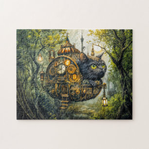 Mystic clockwork cat jigsaw puzzle