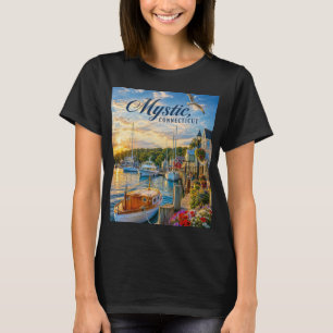 Mystic, Connecticut Harbour Sunset T-Shirt