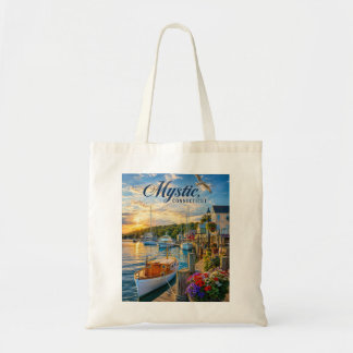 Mystic, Connecticut Harbour Sunset Tote Bag