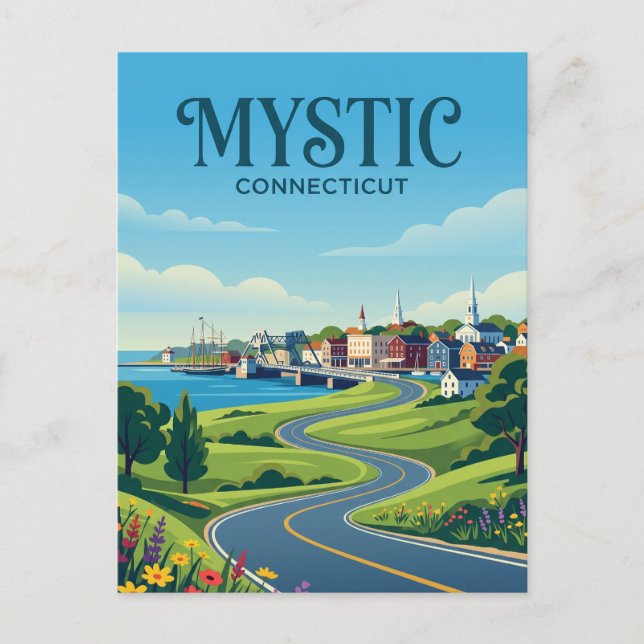 Mystic Connecticut Postcard (Front)