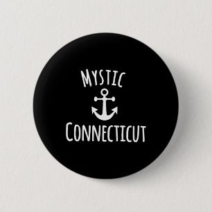 Mystic Connecticut Sailing Boating Nautical Coasta 6 Cm Round Badge