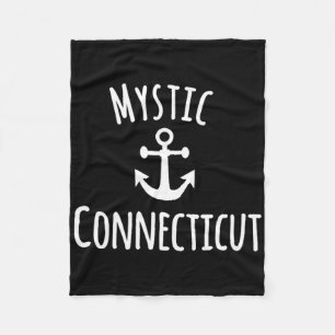 Mystic Connecticut Sailing Boating Nautical Coasta Fleece Blanket