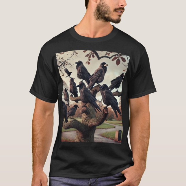 Mystic Crows Gathering – Nature-Inspired T-Shirt (Front)