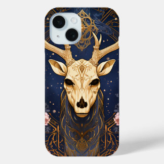 Mystic Deer Stag with Antler Witchy Dark Academia iPhone 15 Case