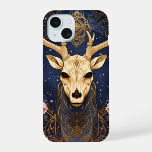 Mystic Deer Stag with Antler Witchy Dark Academia iPhone 15 Case