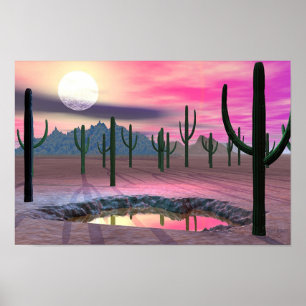 Mystic Desert Night Poster