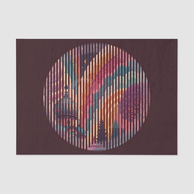Mystic Dome Tissue on Plum Base – Customisable Paper (Front)