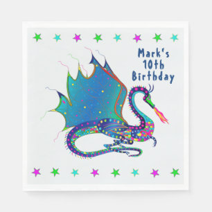 Mystic Dragon in colourful Kaleidoscope Collection Napkin