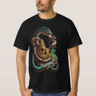 Mystic Dragon & Temple T-Shirt – Bold Fantasy Art