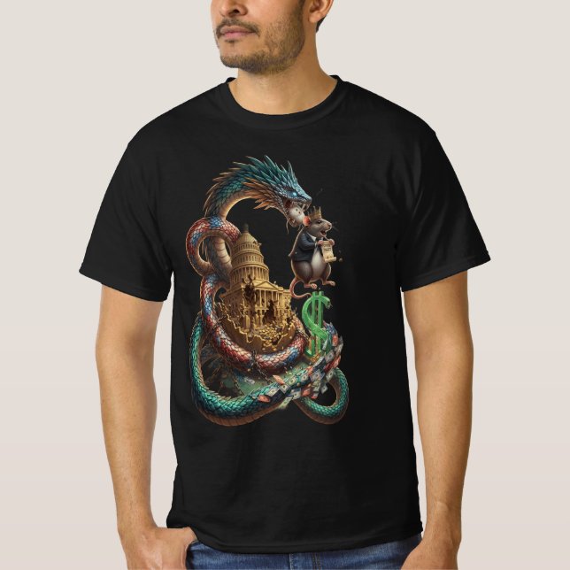 Mystic Dragon & Temple T-Shirt – Bold Fantasy Art (Front)