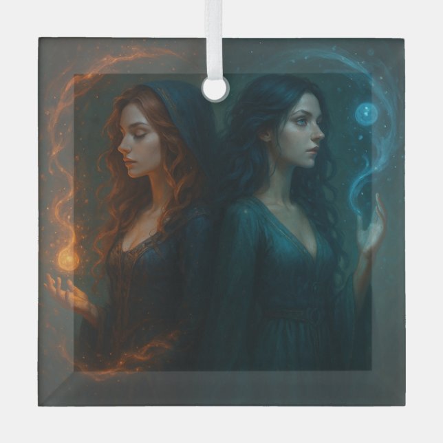 Mystic Duality Glass Tree Decoration (Front)