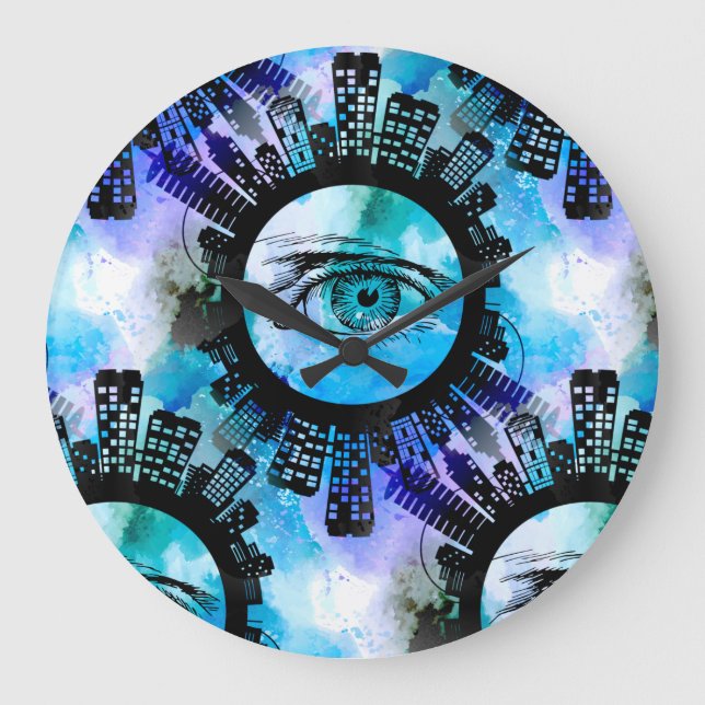 Mystic Elegance in Urban Contemporary Style Large Clock (Front)