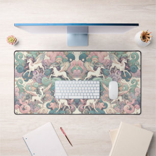 Mystic Elegance: Pastel Kirin Whispers Desk Mat