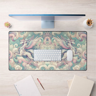 Mystic Elegance: Pastel Kirin Whispers Desk Mat